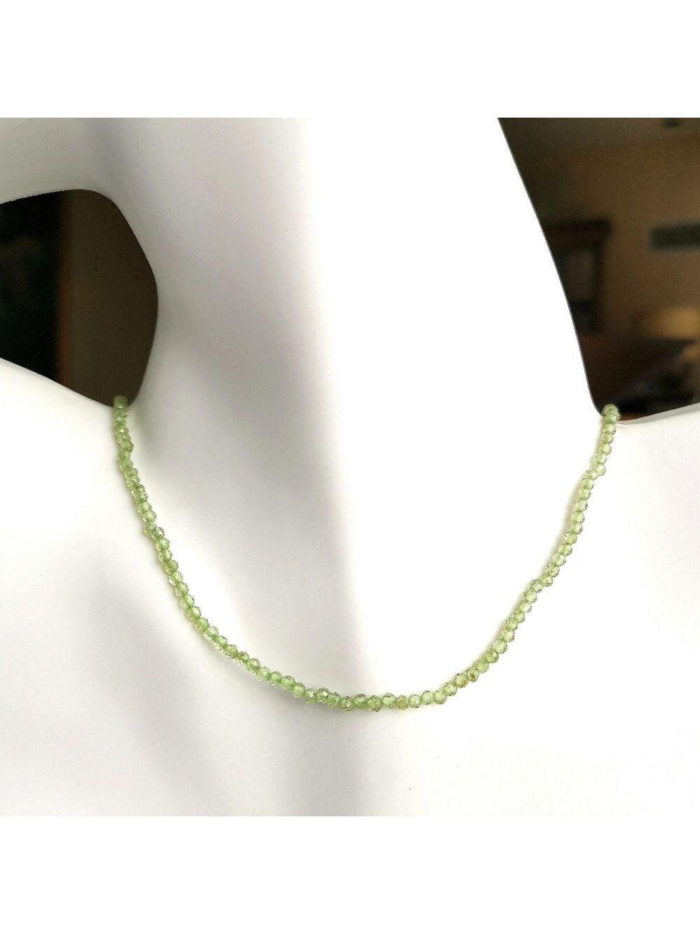 3mm  Peridot faceted bead Choker Necklace 🆕